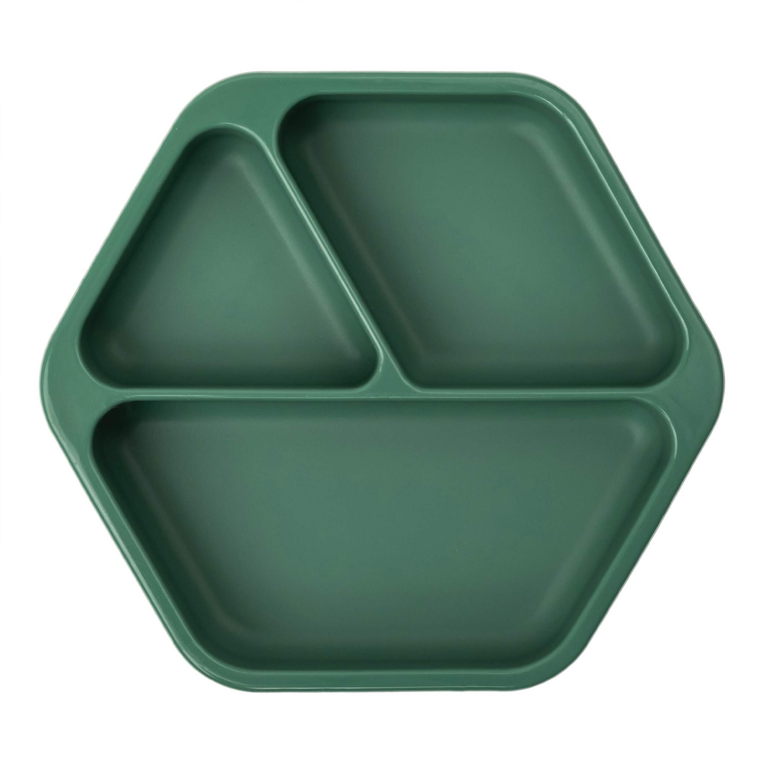 Tiny Twinkle Silicone Suction Plate, Olive Green Front_Flat