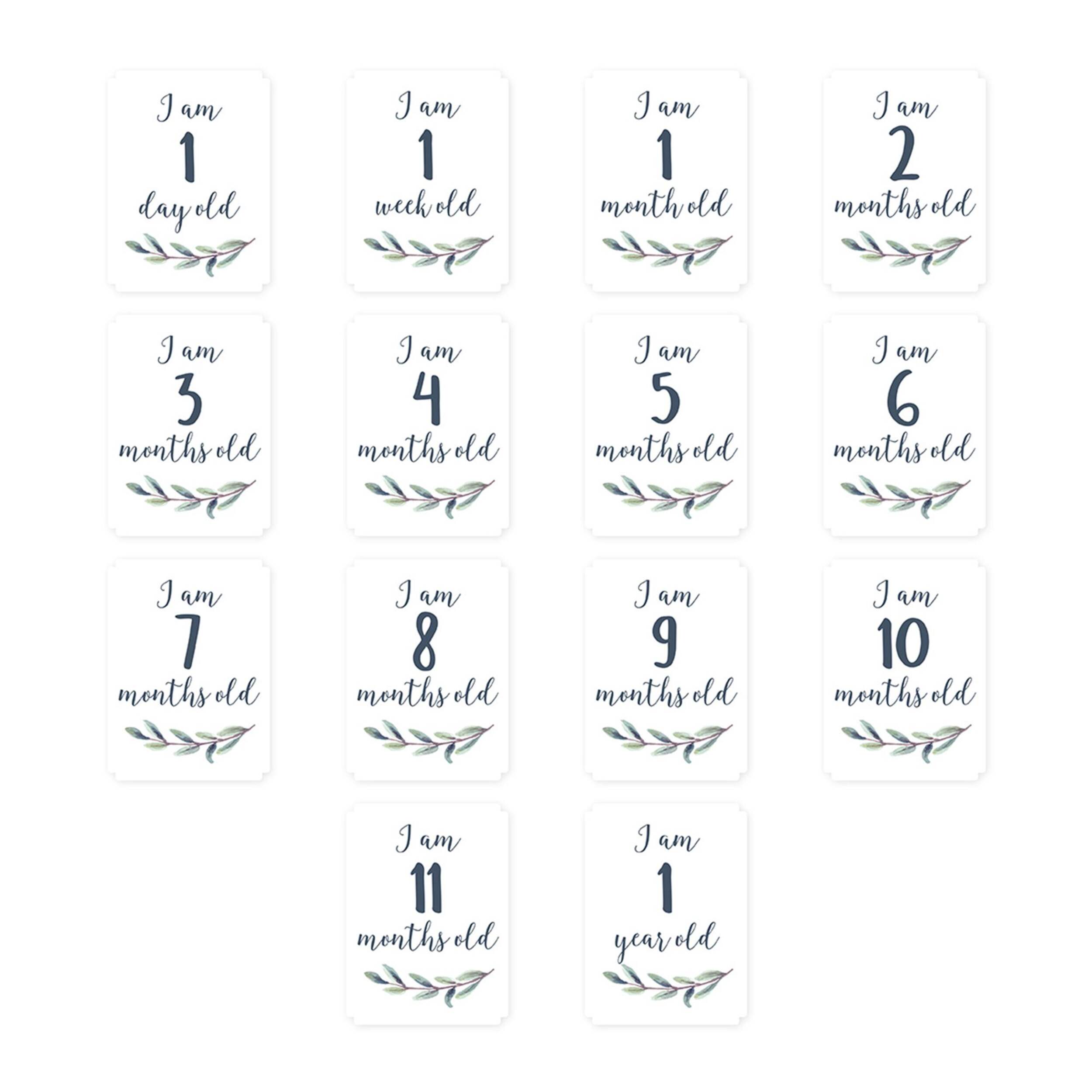 Lulujo Baby's 1st Year Milestone Blanket, Hello World Wreath Front_Flat