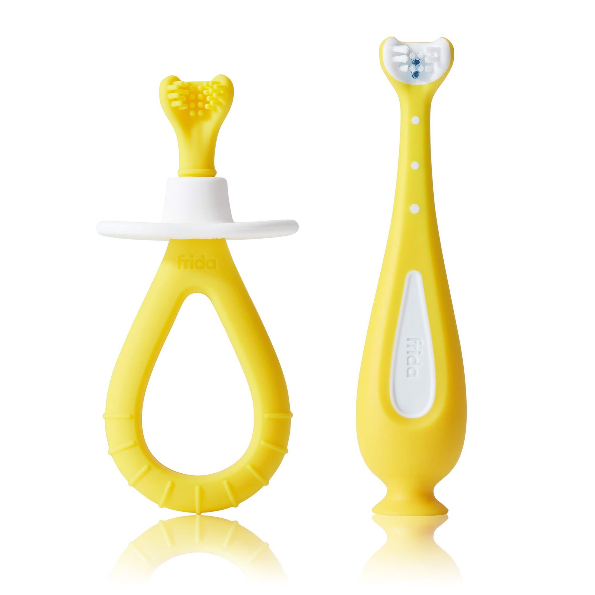 FridaBaby Grow-With-Me Baby Oral Care Training Toothbrush Set Front_Flat
