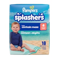Pampers Splashers Swim Pants, Size 4, 18-ct Front_Flat
