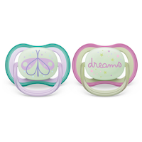 Philips Avent Ultra Air Pacifier, 0-6 Months, Lilac Dragonfly & Dreams, 2-pk Front_Flat