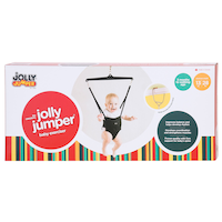Jolly Jumper Baby Exerciser with Door Clamp, Black, Ages 3m+ Front_Flat