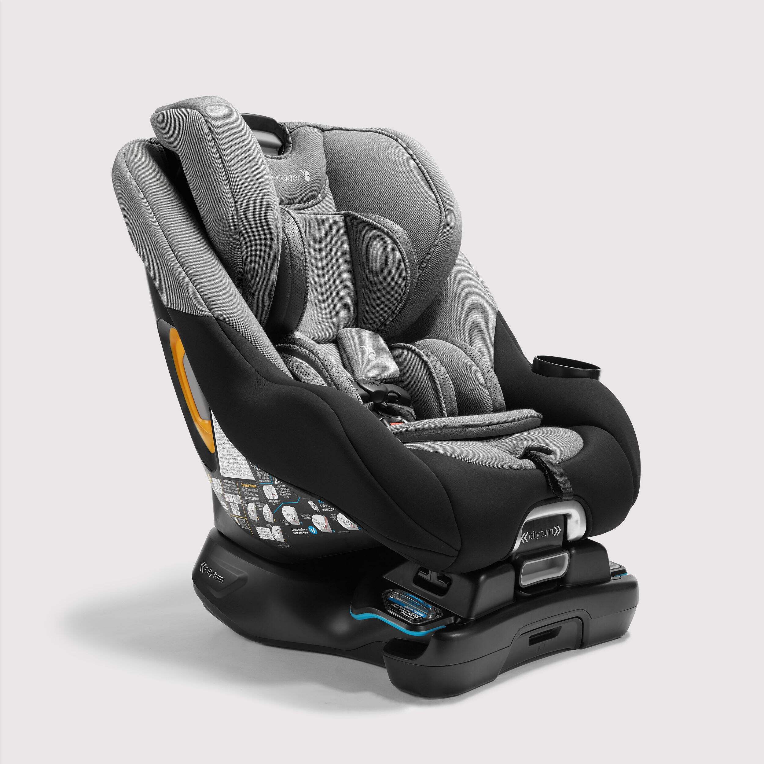 Baby Jogger® City Turn Rotating Convertible Car Seat, Onyx Black Front_Three_Fourths_Angled_Right