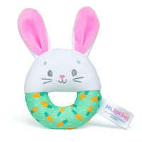 Ms. Rachel, jouet hochet doux Hop Little Bunnies, jouets de dentition avec couverture de lapin en peluche, jouets pour tout-petits Front_Flat