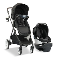 Système de voyage Evenflo Intuiti Shyft avec siège d'auto pour bébé Revolve LiteMax NXT et Sensory Soothe
