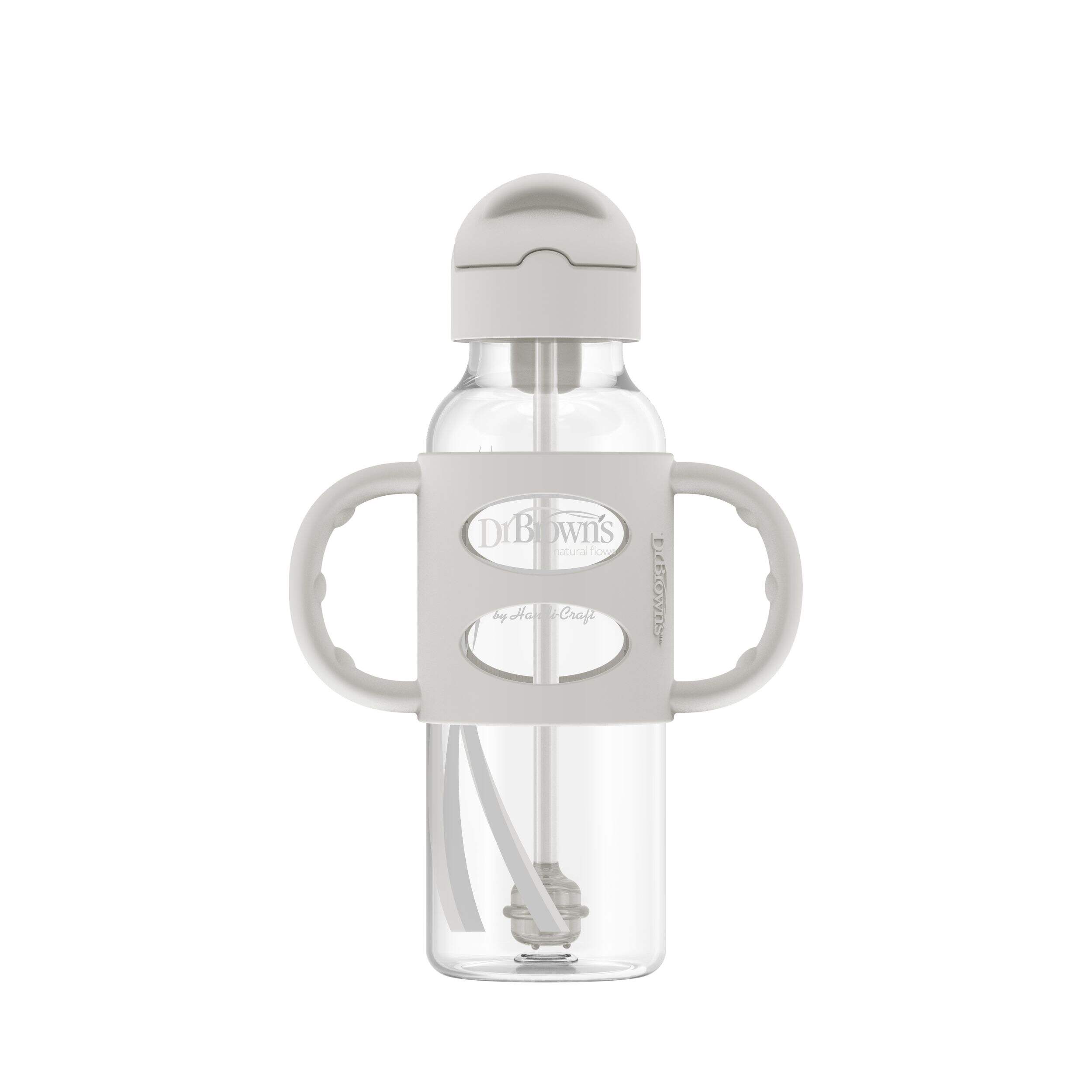 Dr. Brown's Milestones™ Narrow Sippy Straw Bottle with Handles, 8-oz Front_Flat