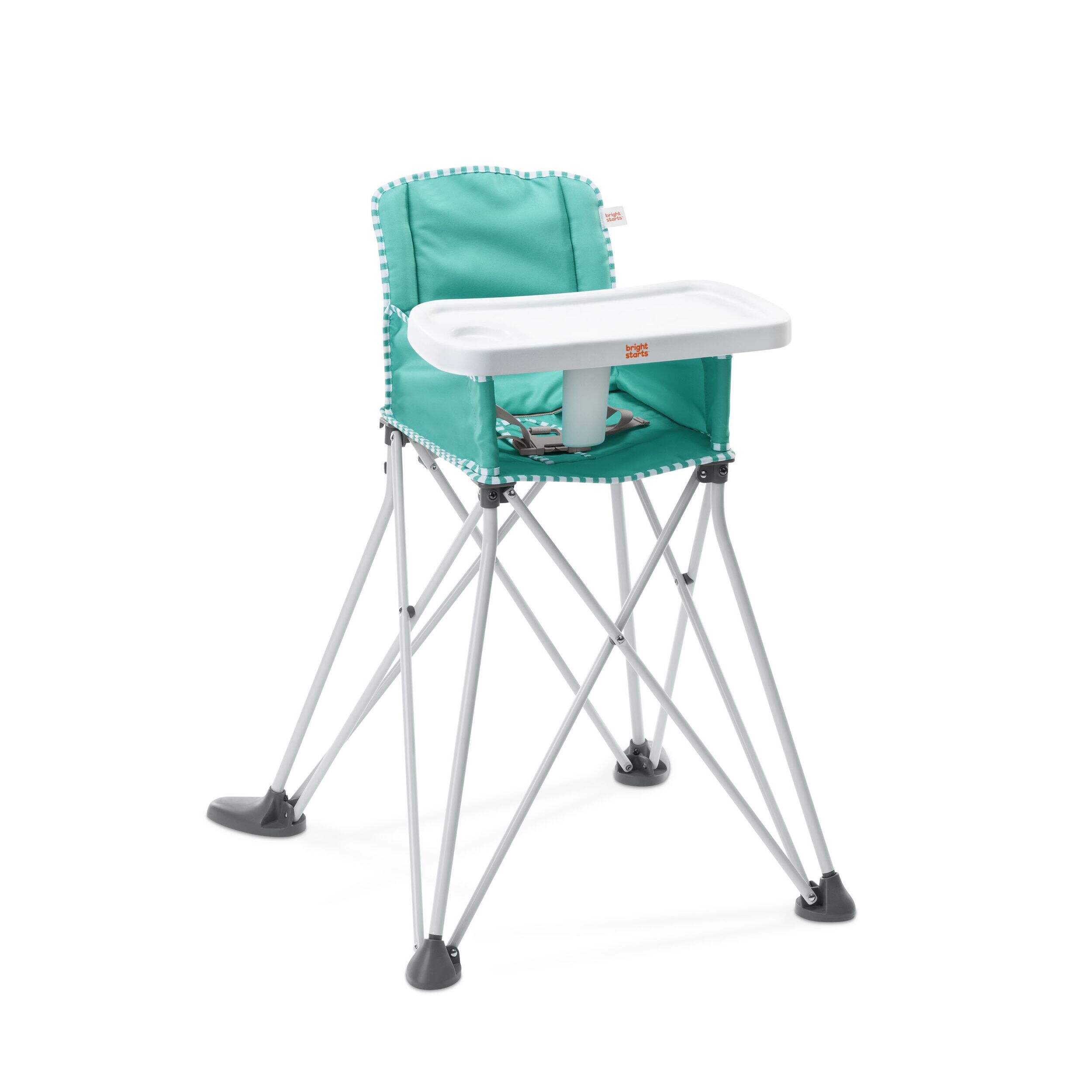 Bright Starts Pop 'N Dine Portable High Chair, Teal Front_Three_Fourths_Angled_Right