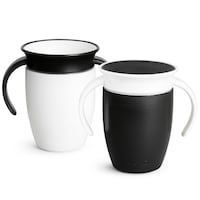 Munchkin® Miracle® 360° Black & White Trainer Cup, 7-oz, 2-pk Front_Elevated