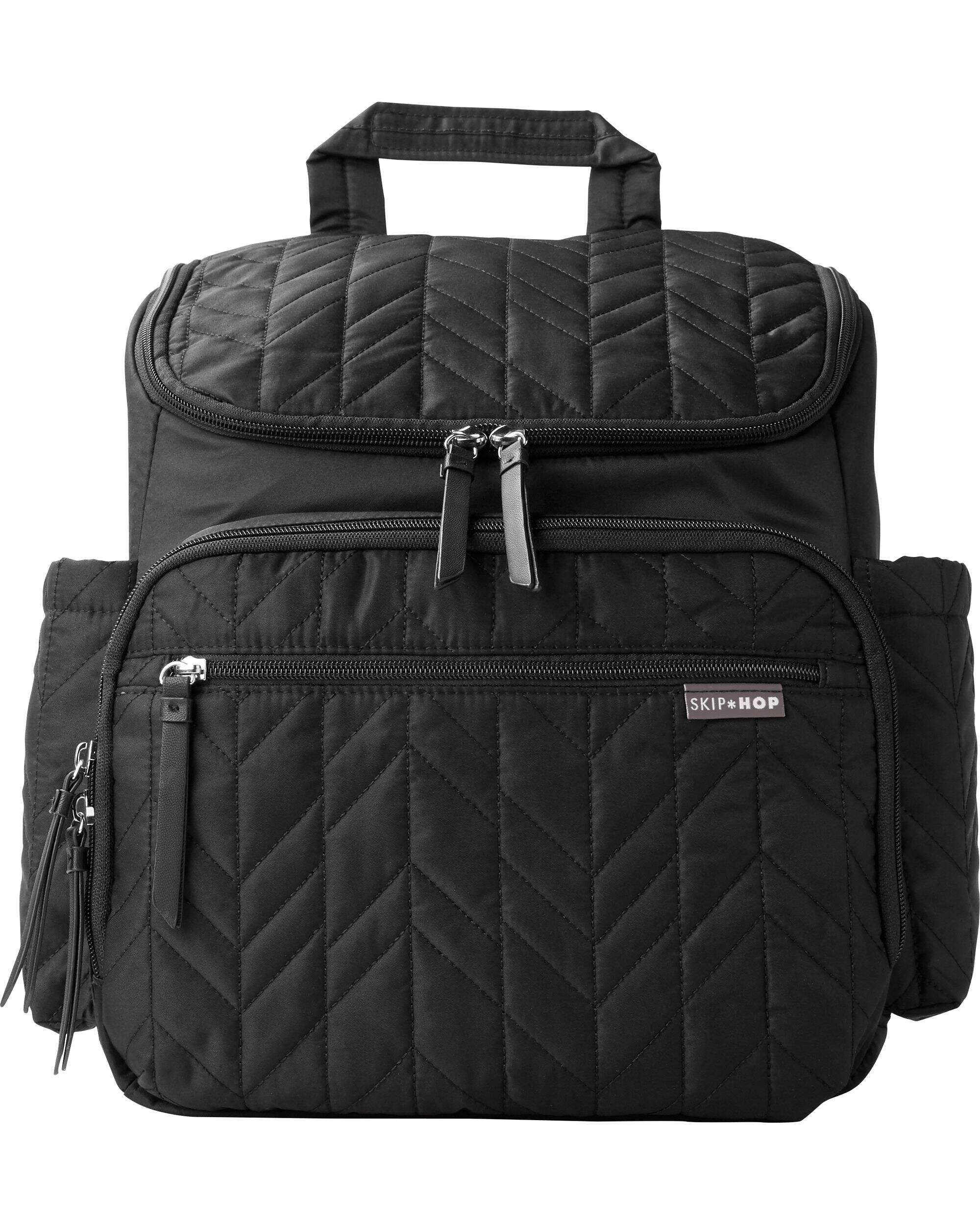 Skip Hop Forma Diaper Backpack, Black Front_Flat
