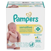 Pampers Unscented Sensitive Skin Baby Wipes, 504-pcs, 6-pk