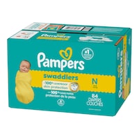 Pampers Swaddler Size 0 Newborn Baby Diapers, 84-pc Front_Angled_Left