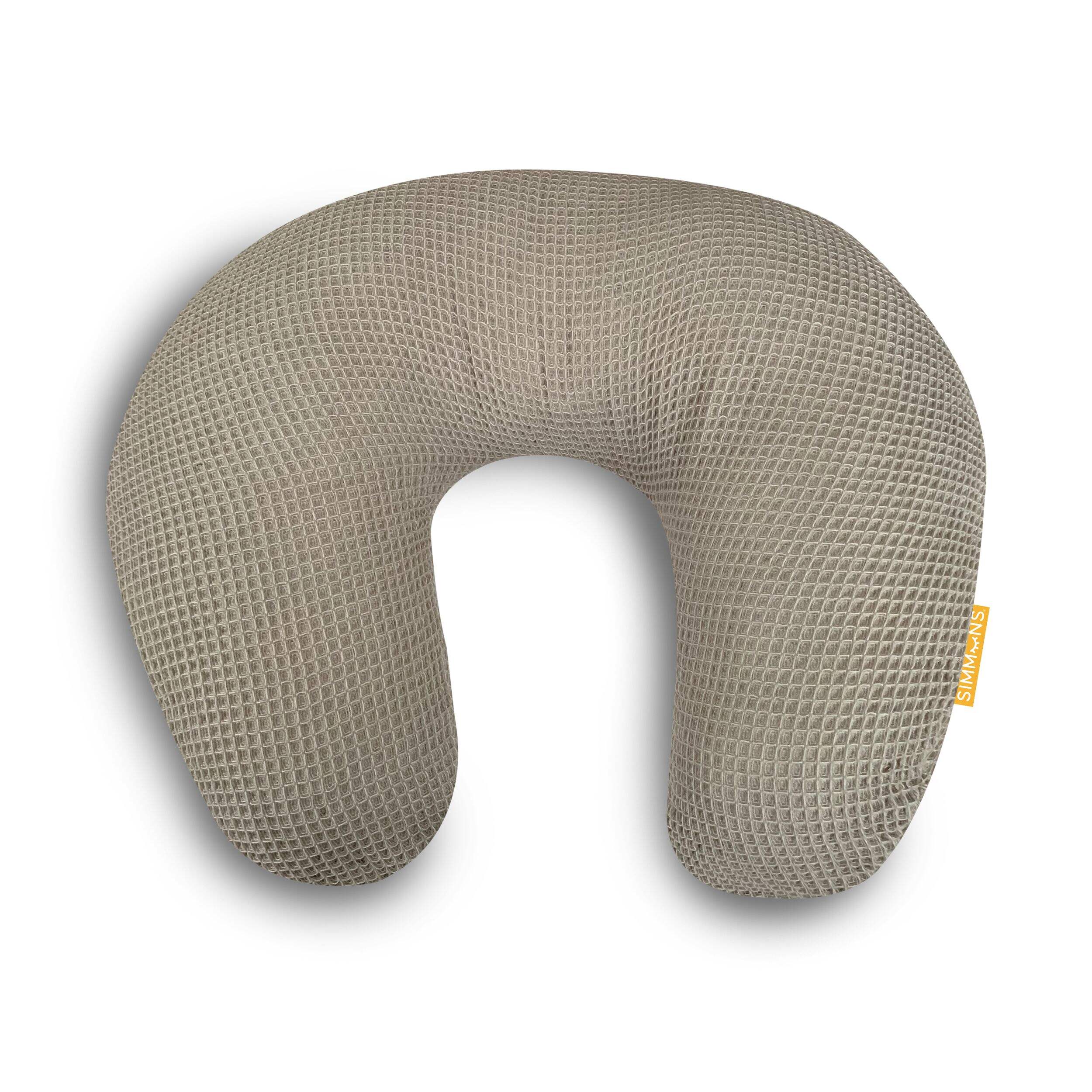 Simmons Waffle Nursing Pillow with Removeable Cover, Taupe Overhead_Flat