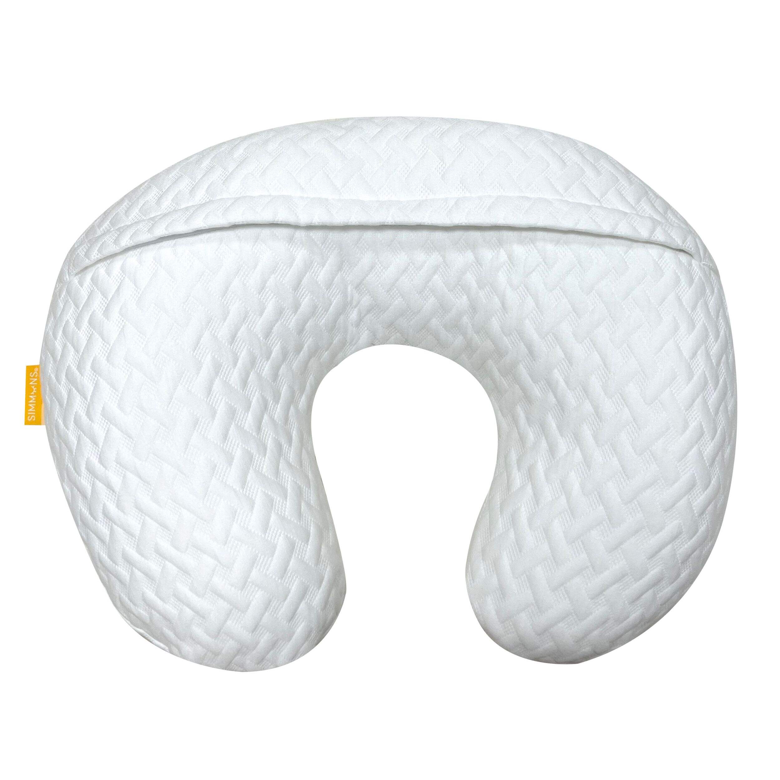 Simmons Deluxe Nursing Pillow with Removeable Cover, Ivory Front_Flat