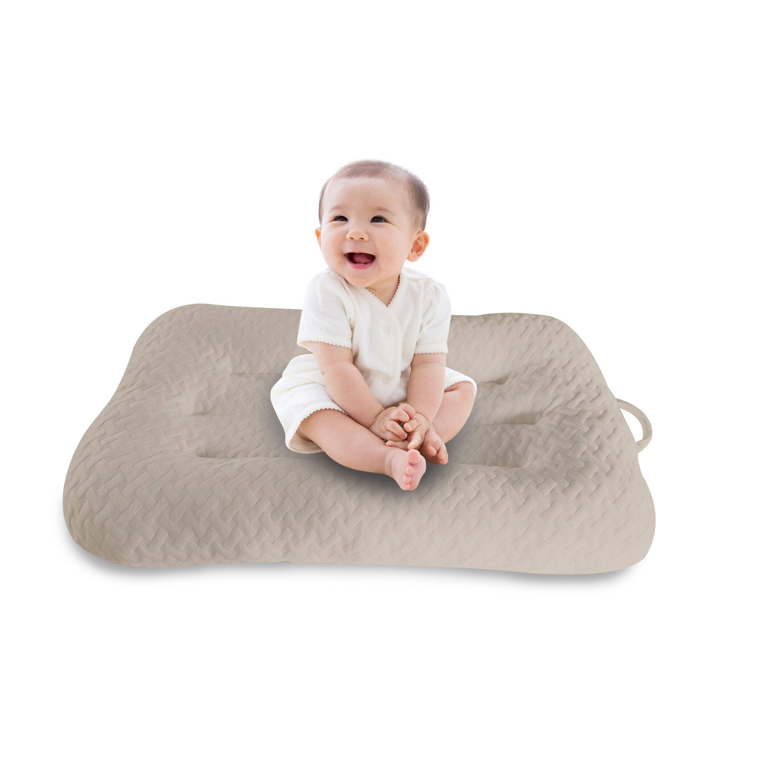 Simmons Deluxe Cozy Nest Baby Lounger, for 0-9 Months, Sand Front_Elevated