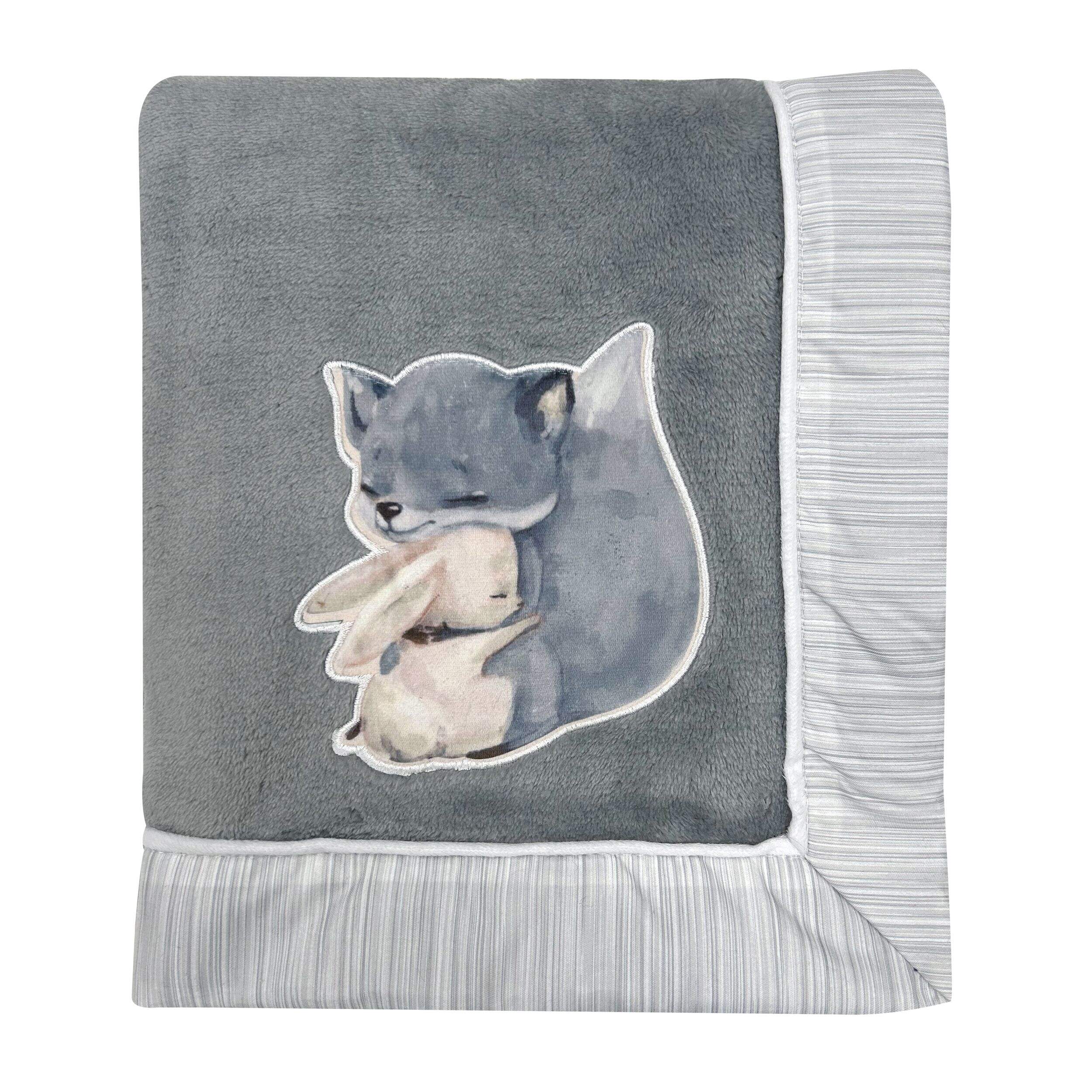 Simmons Blanket with Digital Applique, 30 x 36-in, Grey Front_Flat