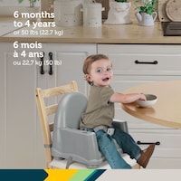 Safety 1st Easy Care Swing Tray Feeding Booster, Steel Fog Front_Angled_Right