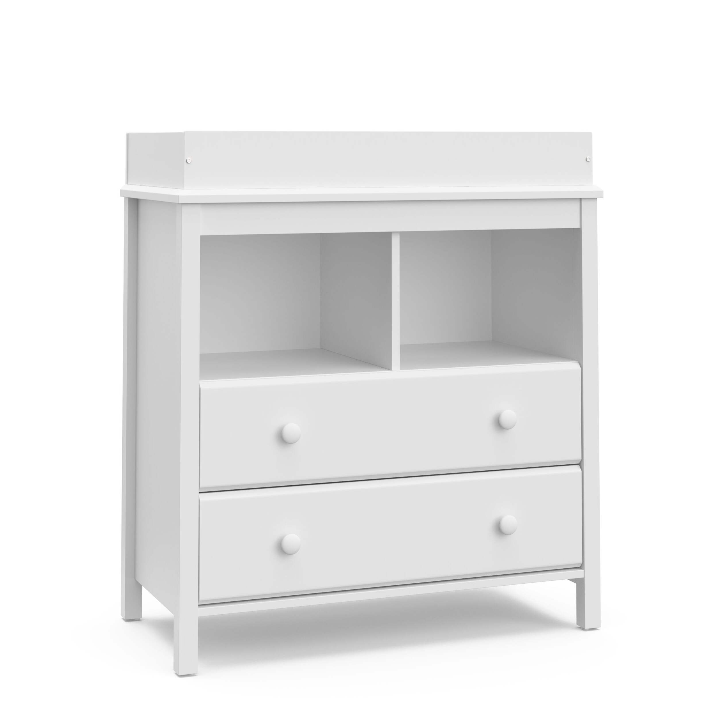 Commode à langer à 2 tiroirs Storkcraft Alpine, blanc Front_Angled_Right