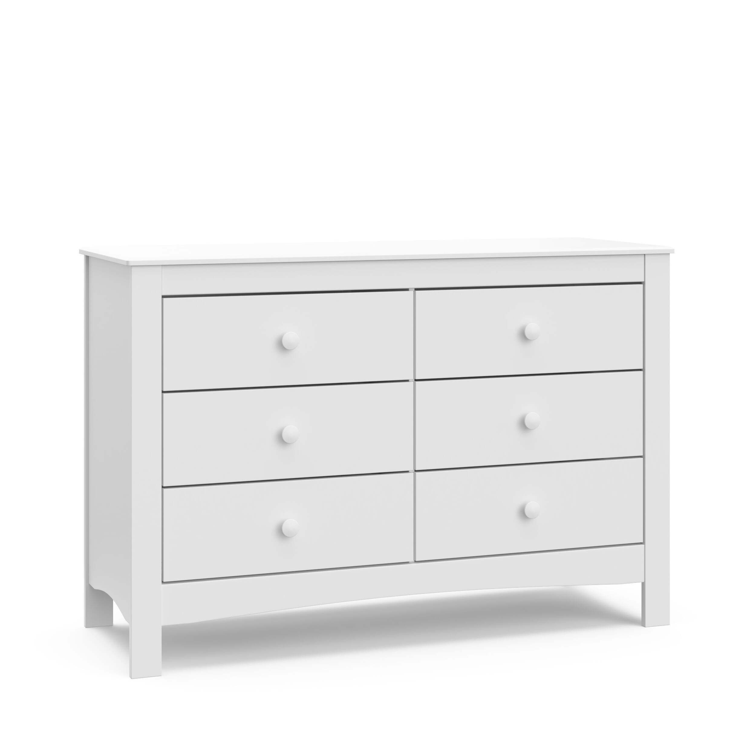 Commode double à 6 tiroirs Graco Noah, blanc Front_Angled_Right
