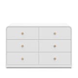 Storkcraft Santos Two-Tone 6-Drawer Double Dresser/Chest, White Front_Flat