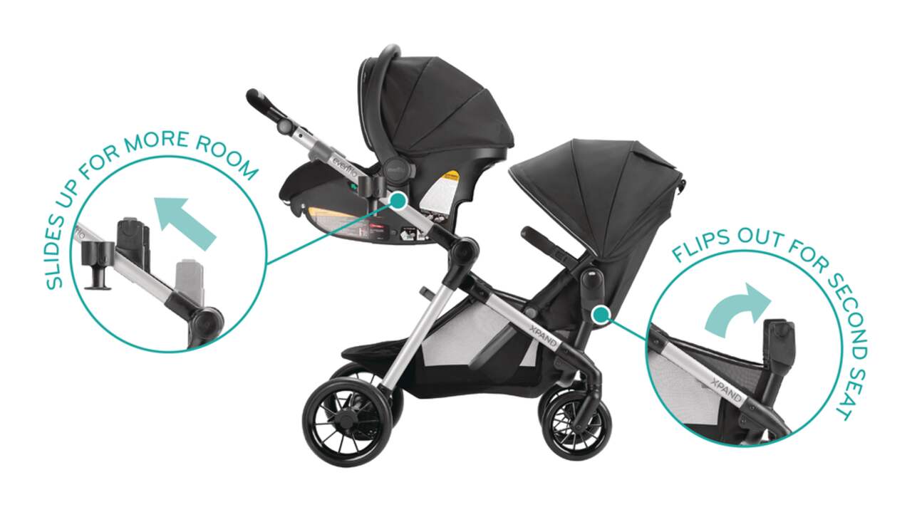 Evenflo pivot xpand modular travel on sale system with safemax infant car seat
