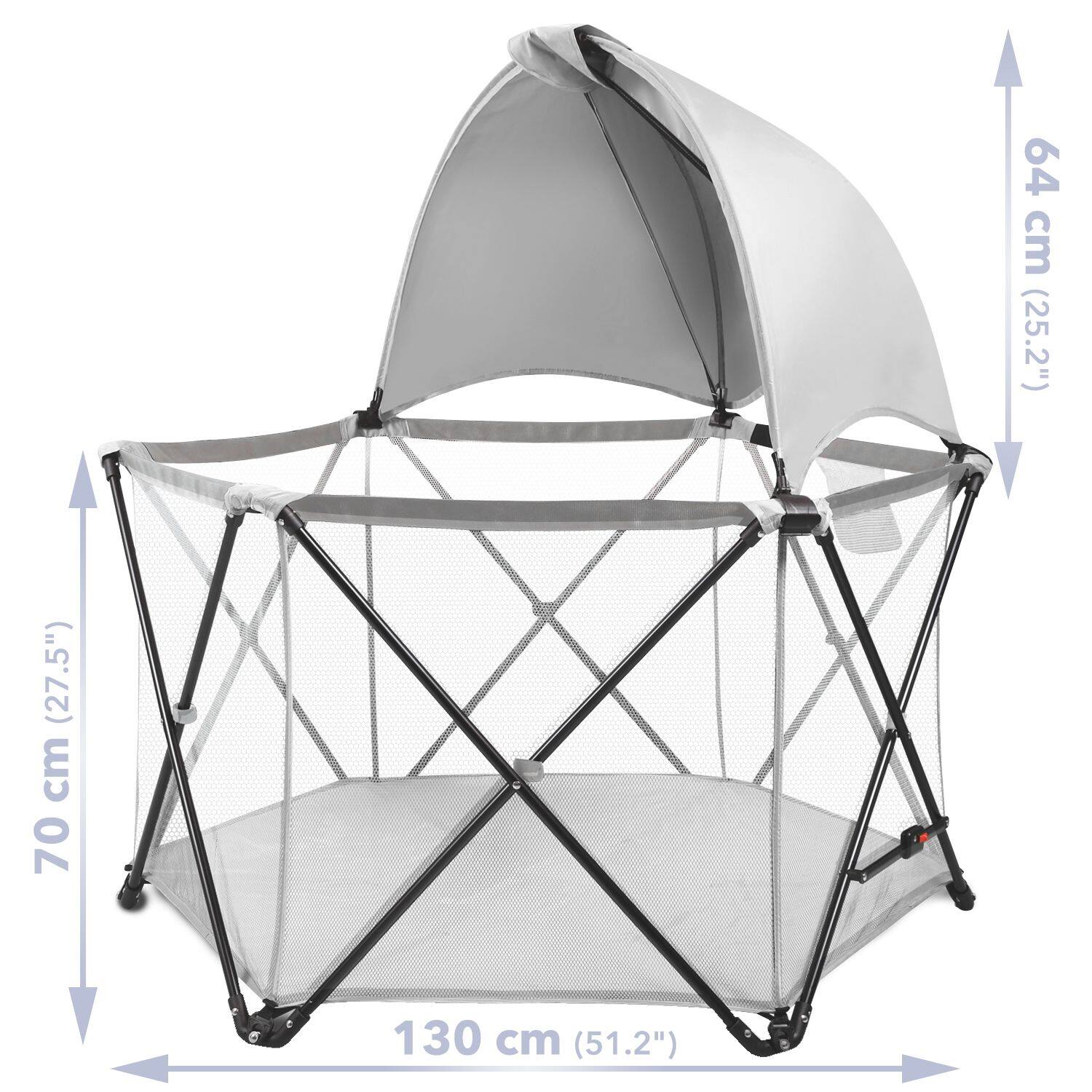 Harmony Pop-Up Playard with Half Canopy, Grey | Canadian Tire