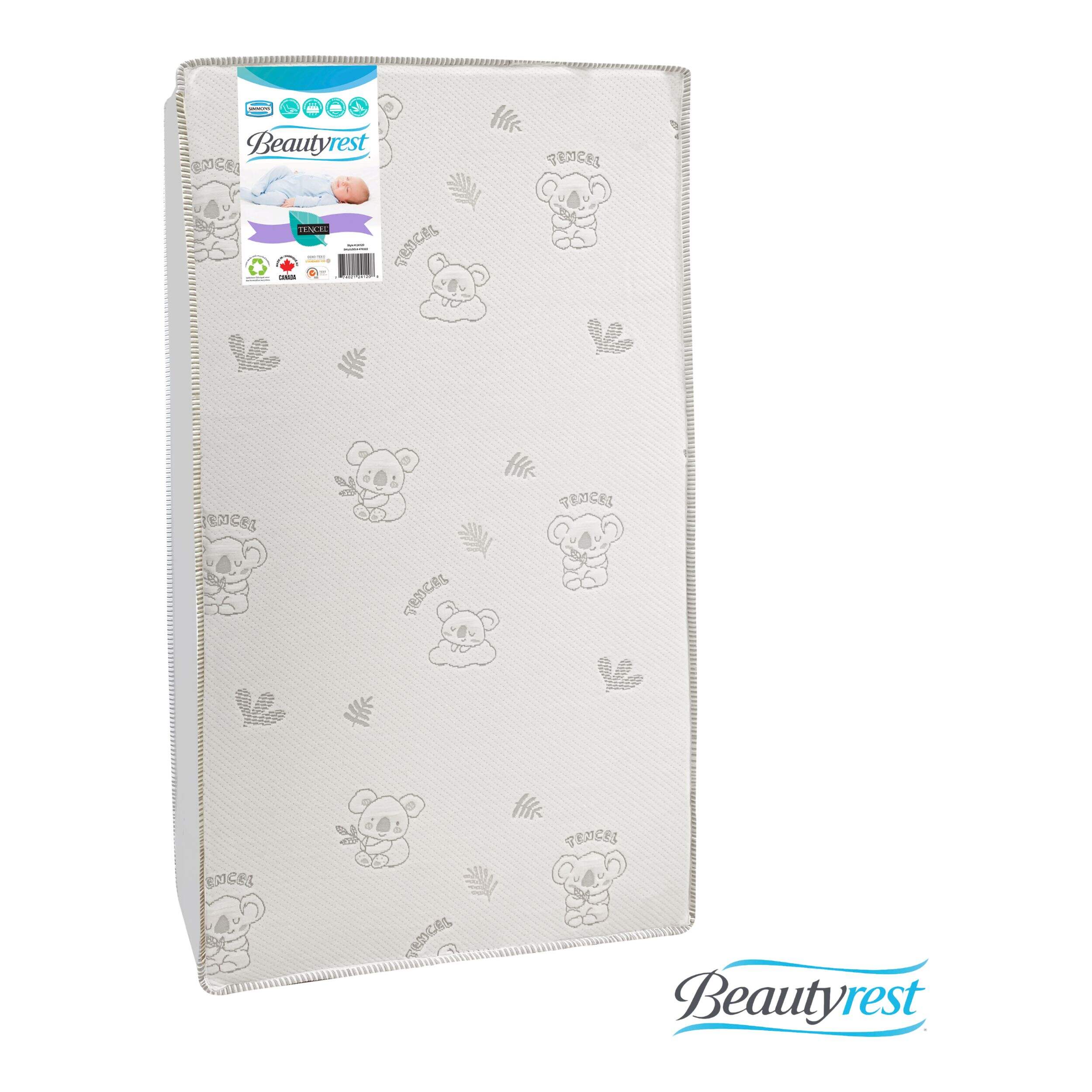 Simmons Extra Firm Tencel Infant/Toddler Mattress Front_Angled_Right