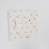 Couverture et bonnet tulipe en coton biologique de qualité supérieure The Elk Baby Front_Flat