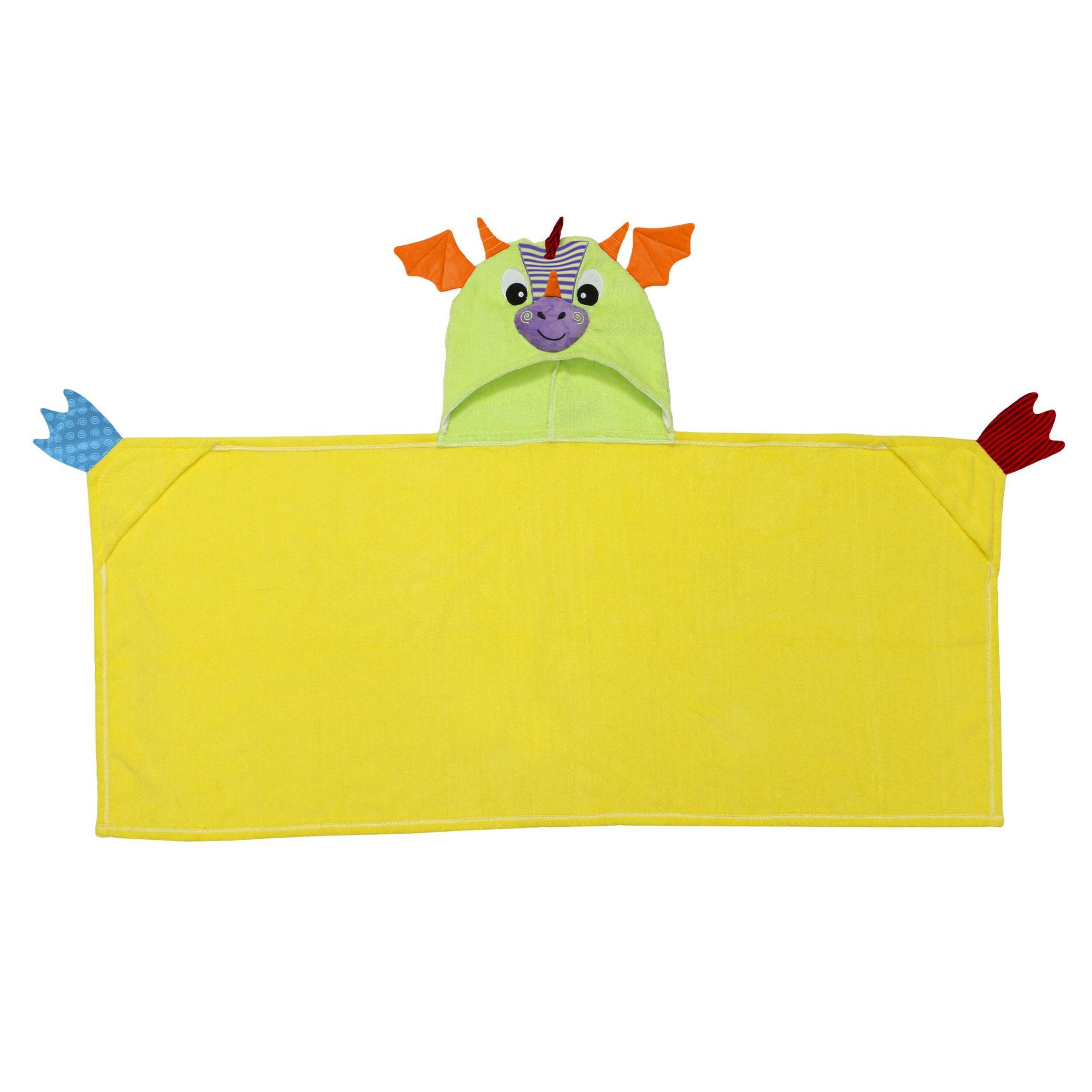 ZOOCCHINI Kids Terry Hooded Bath Towel - Drool the Dragon Front_Flat