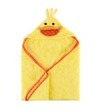 ZOOCCHINI Baby Snow Terry Hooded Bath Towel - Puddles the Duck Front_Flat