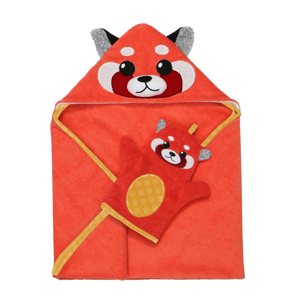 ZOOCCHINI Baby Snow Terry Hooded Bath Towel Remi the Red Panda