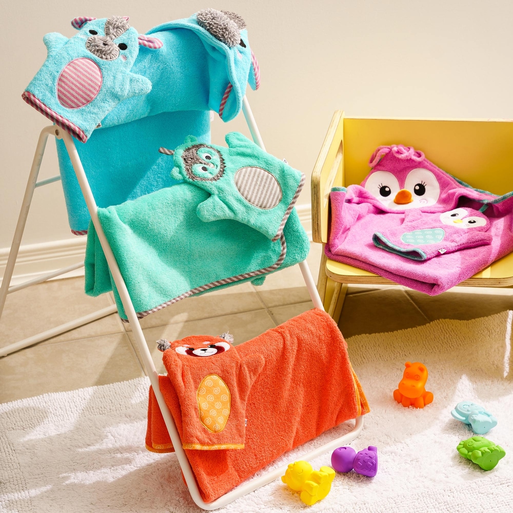 ZOOCCHINI Baby Snow Terry Hooded Bath Towel Yoko the Yorkie