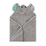 ZOOCCHINI Baby Snow Terry Hooded Bath Towel - Elle the Elephant Front_Flat