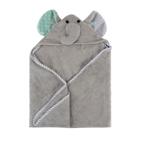 ZOOCCHINI Baby Snow Terry Hooded Bath Towel - Elle the Elephant Front_Flat