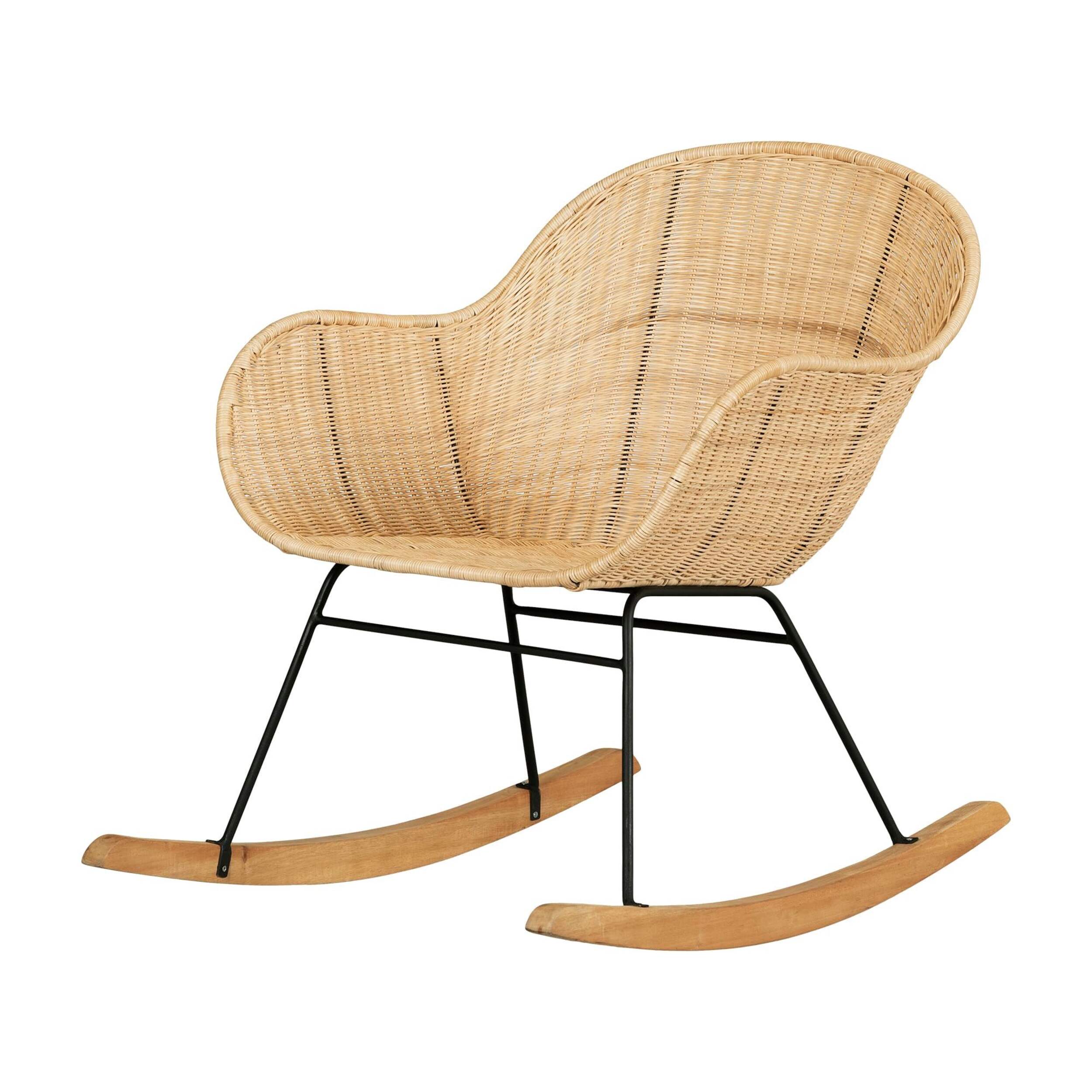 South Shore Balka Rattan Rocking Chair Front_Three_Fourths_Angled_Left