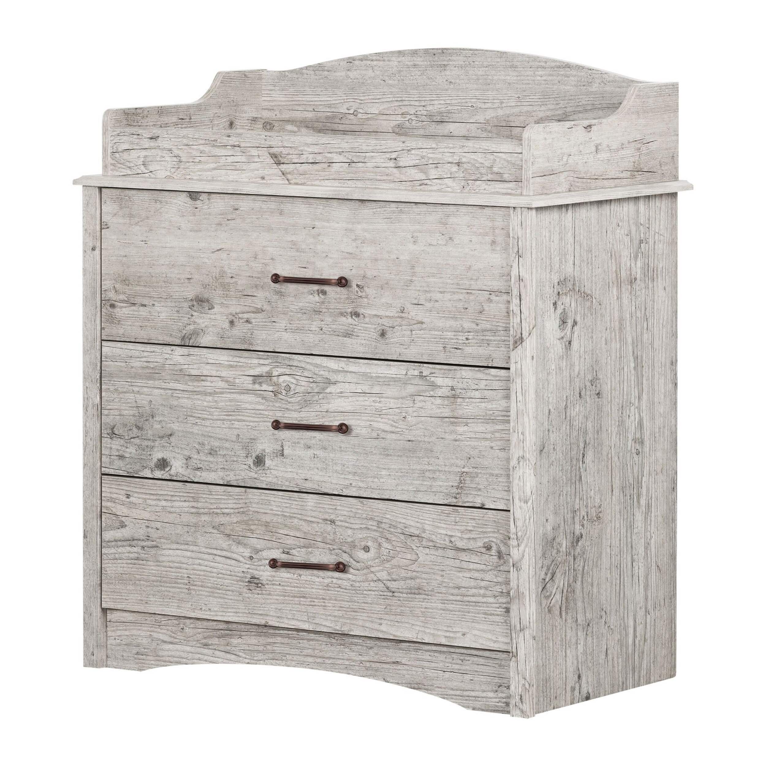 South Shore Helson Standard Changing Table with Drawers Seaside Pine Front_Three_Fourths_Angled_Left