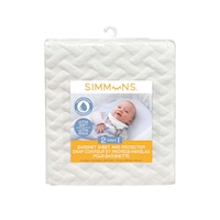 Simmons 2-in-1 Bassinet Sheet & Waterproof Protector, Ivory