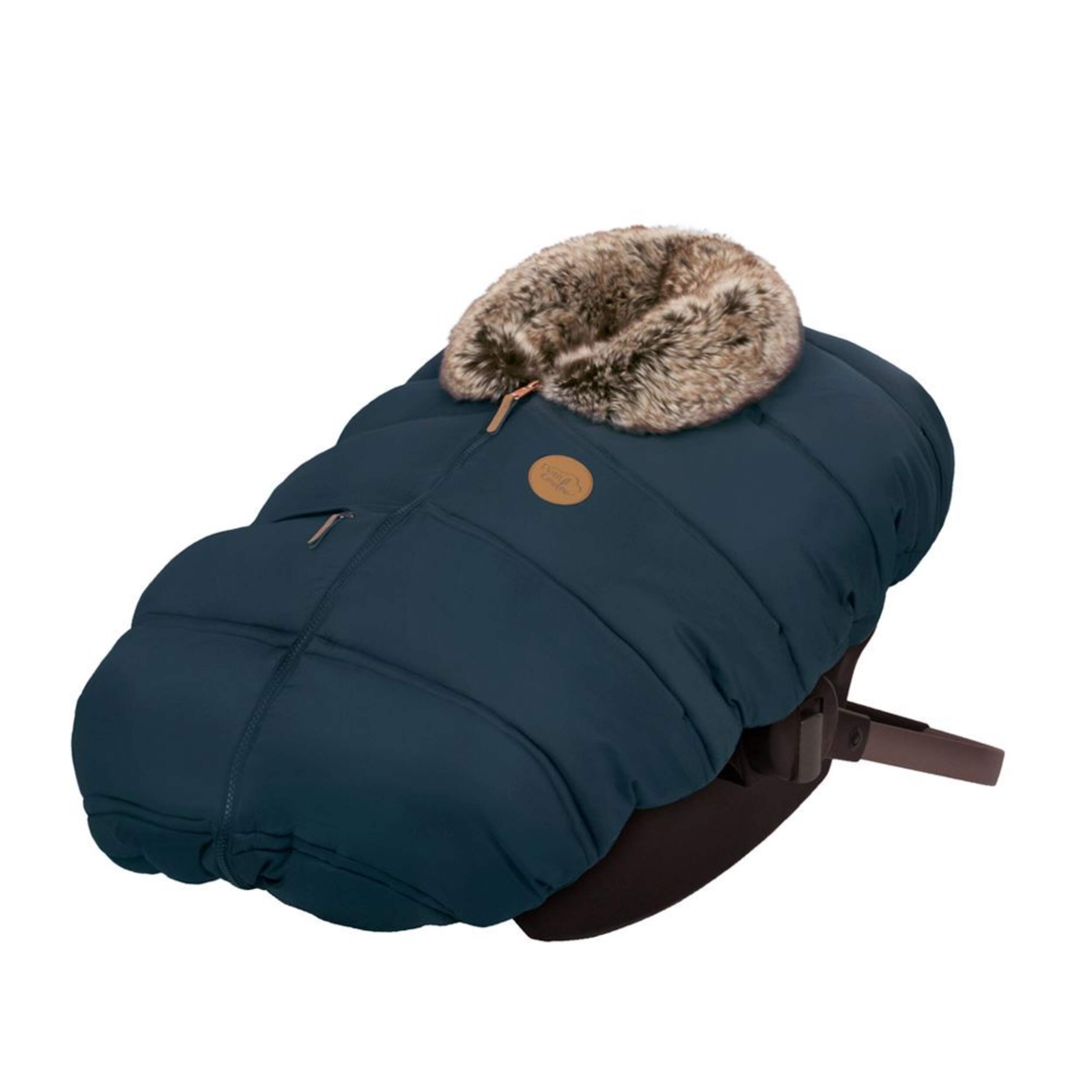 Petit Coulou Winter Baby Car Seat Cover, Classic Collection, Agate Front_Three_Fourths_Angled_Left