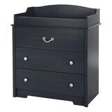South Shore Aviron Narrow Changing Table with Drawers, Blueberry Front_Three_Fourths_Angled_Left
