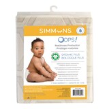 Simmons OOPS! Hypoallergenic Waterproof Organic Baby Crib Mattress Protector, 52-in Front_Flat