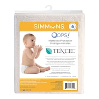 Simmons OOPS! Hypoallergenic Waterproof Tencel Crib Mattress Protector, 52-in