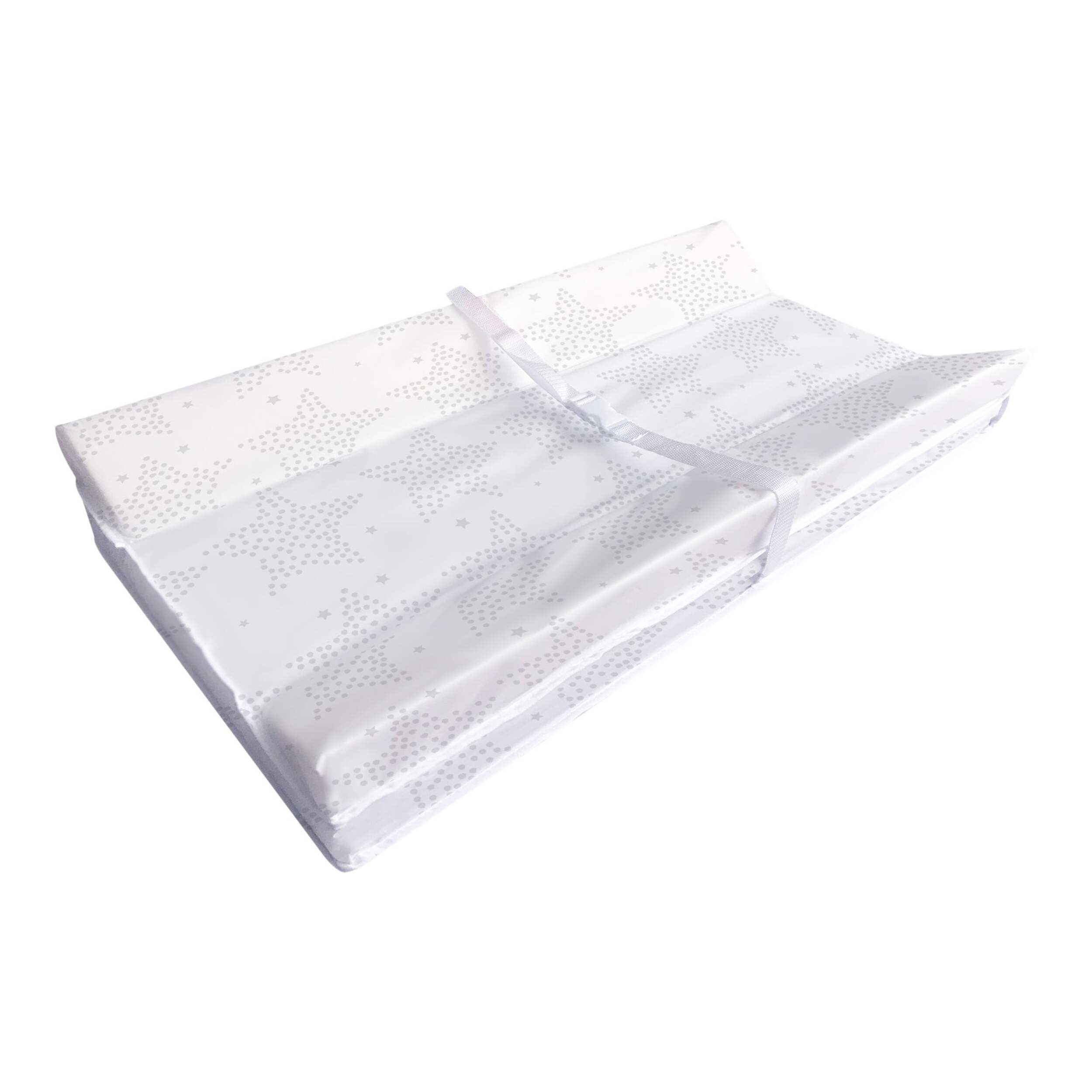 Simmons Contour Waterproof Diaper Change Pad, Grey Stars Front_Angled_Right