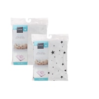 Kushies - Ensemble de draps pour lit de bébé, noir, paq. 2 Front_Flat