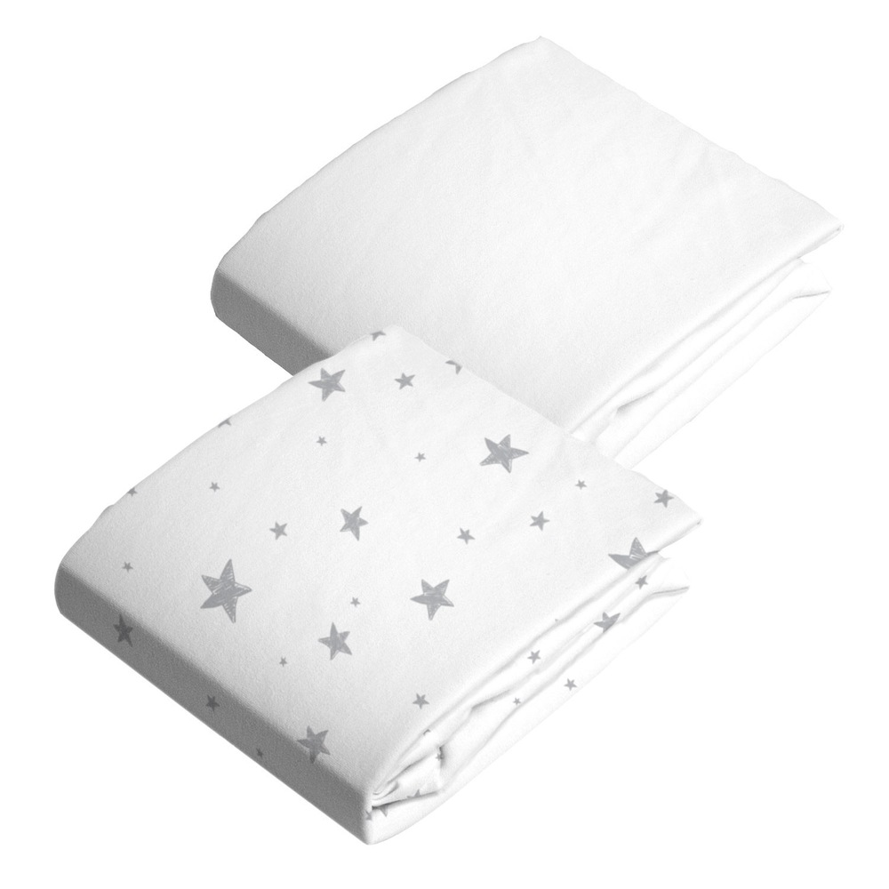 Kushies Baby Sheets, Grey Stars, 2pk Canadian Tire