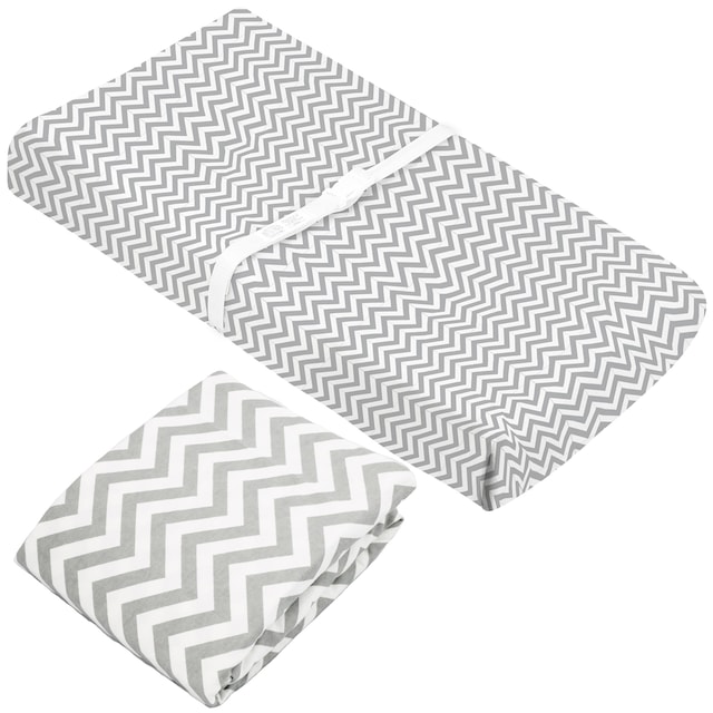 Kushies Change Pad Cover & Crib Sheets, Grey Chevron Canadian Tire