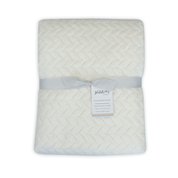 Jacquard Flannel Baby Blanket Overhead_Flat