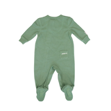 Juddlies Mini Waffle Collection Footed Baby Sleeper, Pine Back_Flat