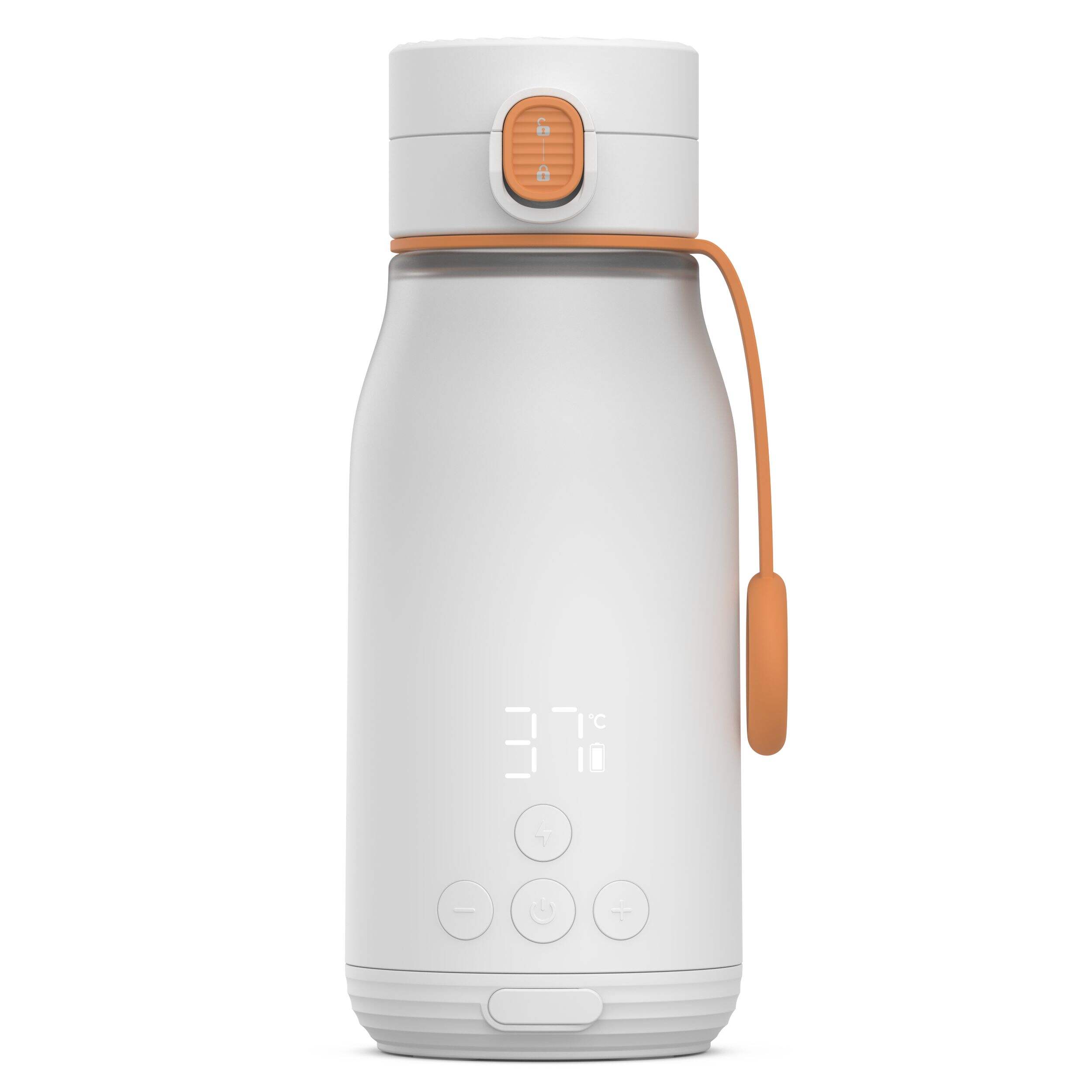 Quark BuubiBottle Smart Portable Milk Warmer, White, 10.1-oz Front_Flat