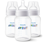 Philips Avent SCY103/03 Anti-Colic Baby Bottle, 9-oz, 3-pk Front_Flat