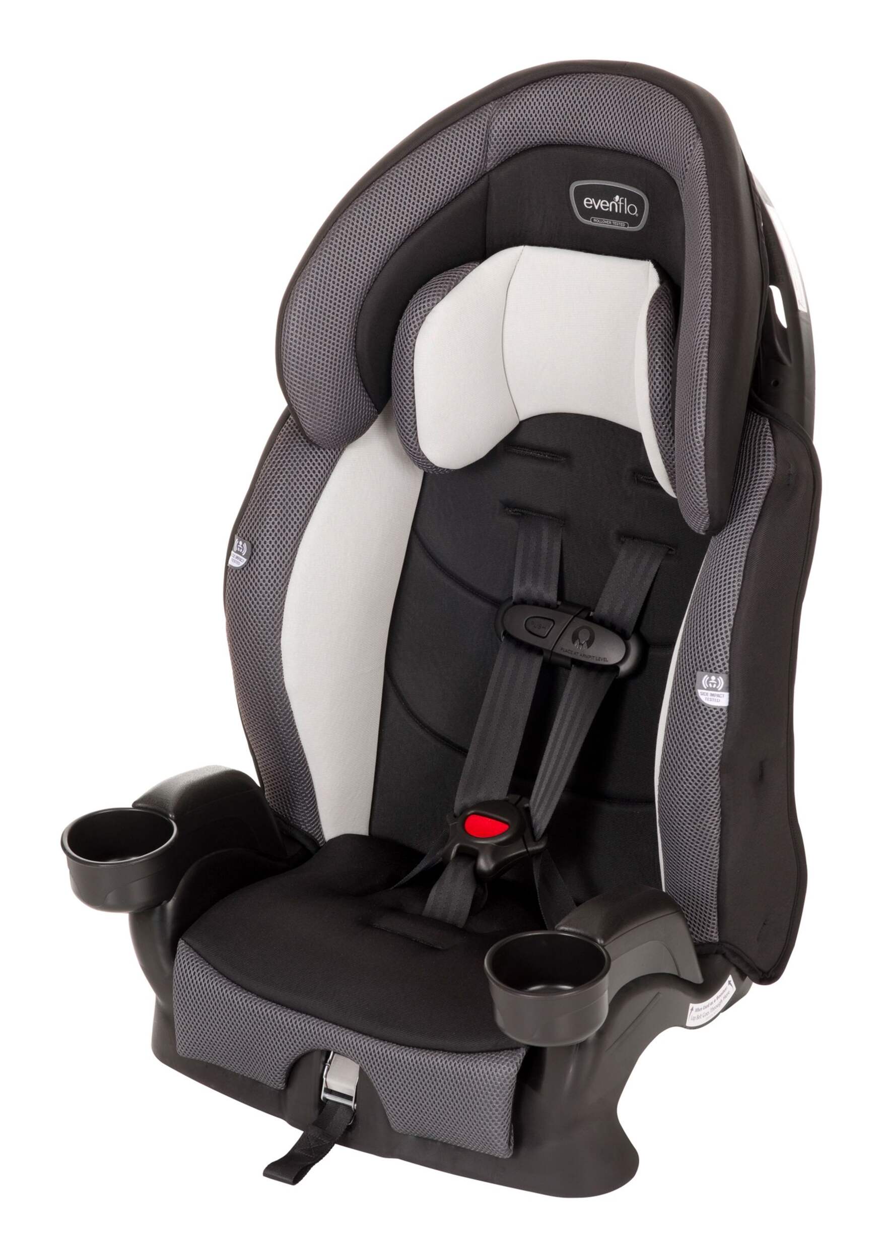Evenflo Chase Plus 2-in-1 Booster Car Seat, Purple Front_Three_Fourths_Angled_Right