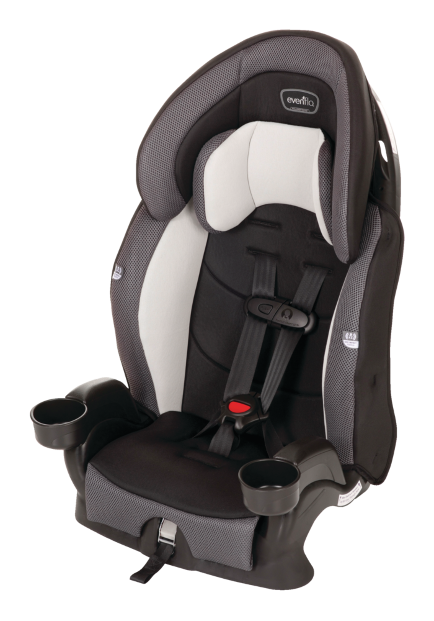 Evenflo Chase Plus 2-in-1 Booster Car Seat with Multi-Position Buckle, Assorted Front_Three_Fourths_Angled_Left